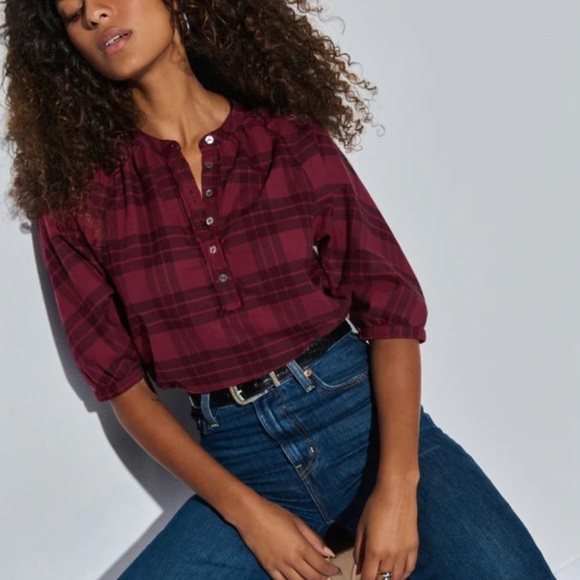 Nation LTD Tops - Nation LTD May Pim Cotton Plaid Flannel Top, Medium, NWT
